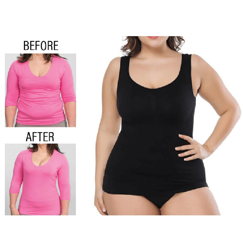 

Wireless Cami Tank Top Women Slim Body Shaper Lifting Bra Vest with Chest Pad LXH