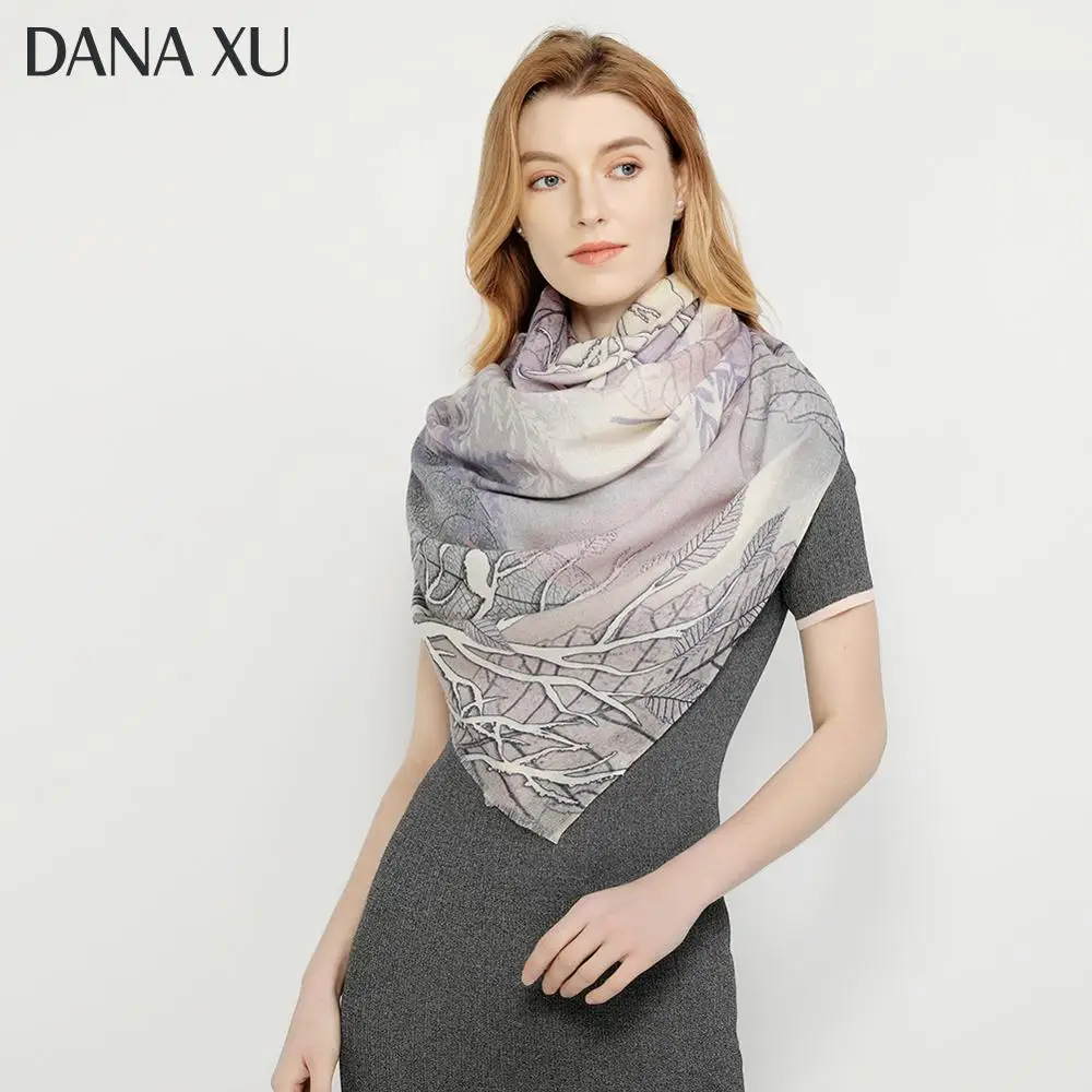 Женские кашемировые шарфы зимние теплые мягкие шали из пашмины шерстяные