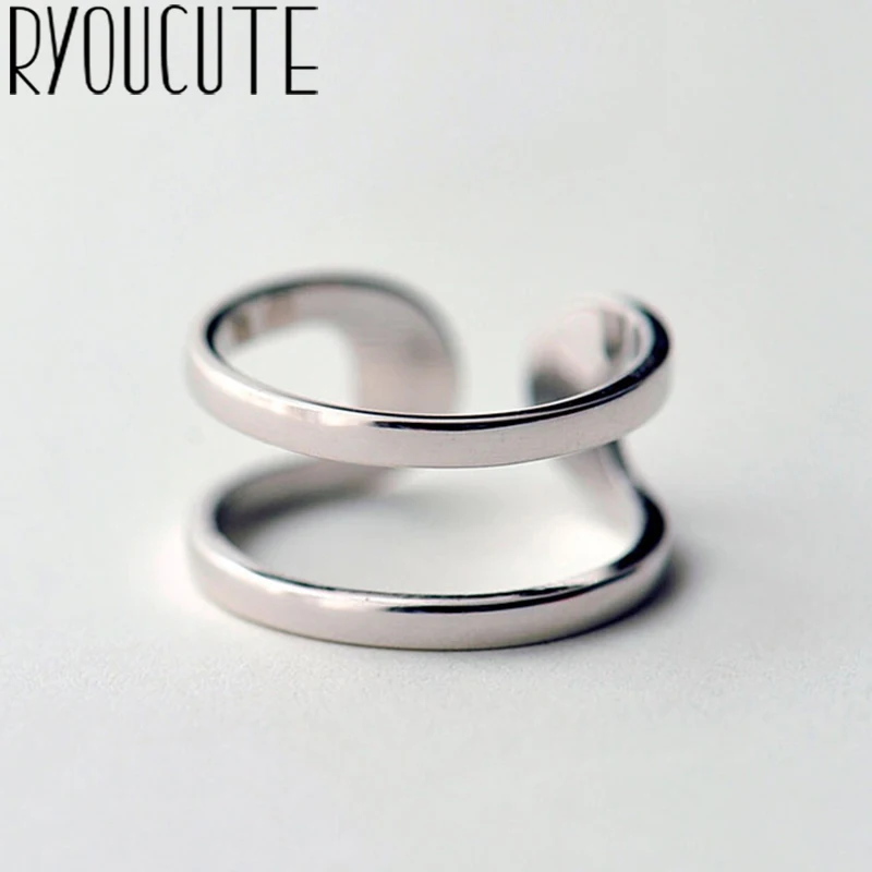 Винтажные кольца цепи серебряного цвета для женщин регулируемые размера мужчин