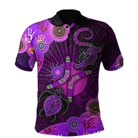 aboriginal naidoc week 2021 purple turtle lizard sun polo 3d printed polo shirt men women short sleeve summer t shirt