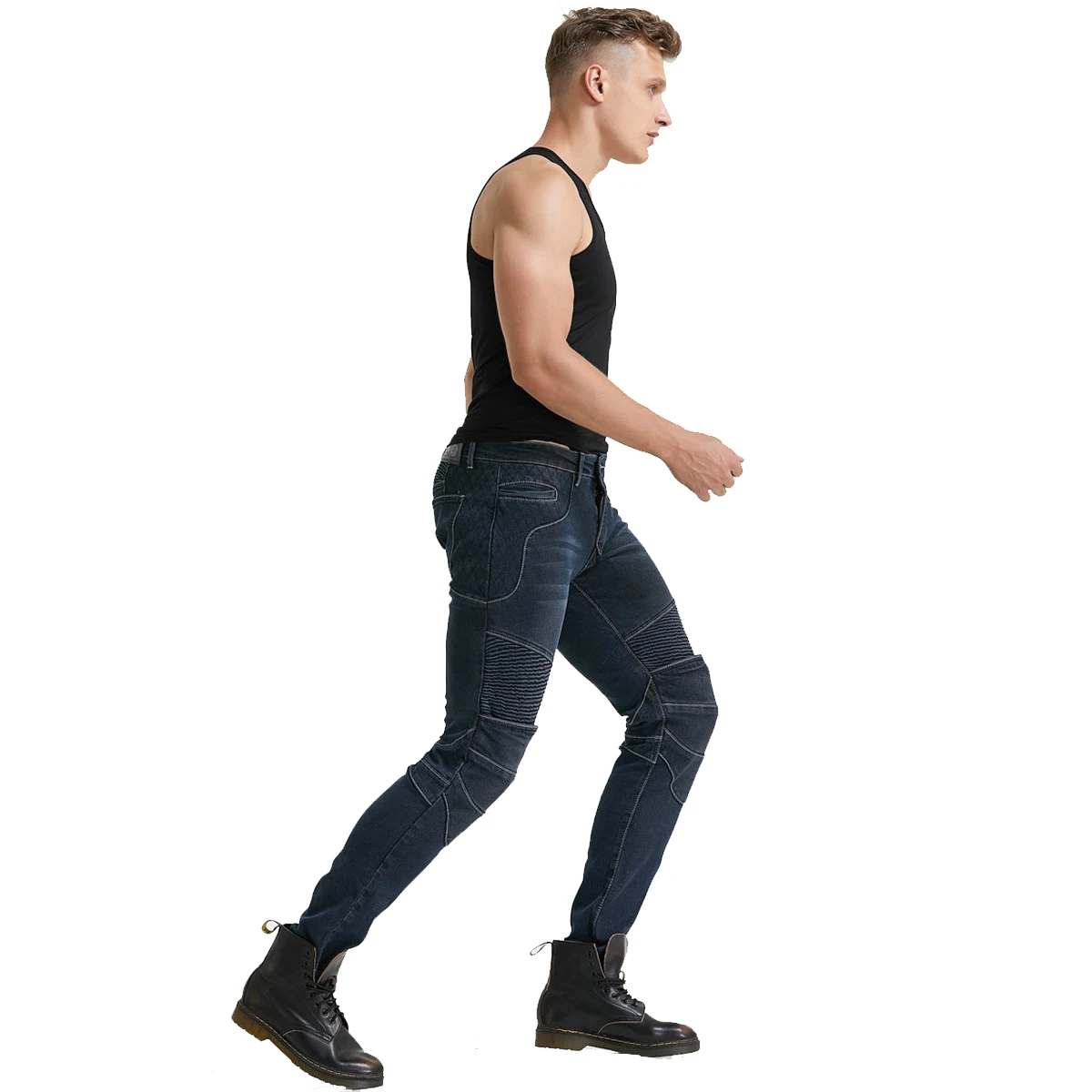 Men Biker Jeans Denim Motorcycle Motorbike Riding Pants Motocross Racing Anti-fall Trousers With CE Armored Upgrade Knee Hip Pad |