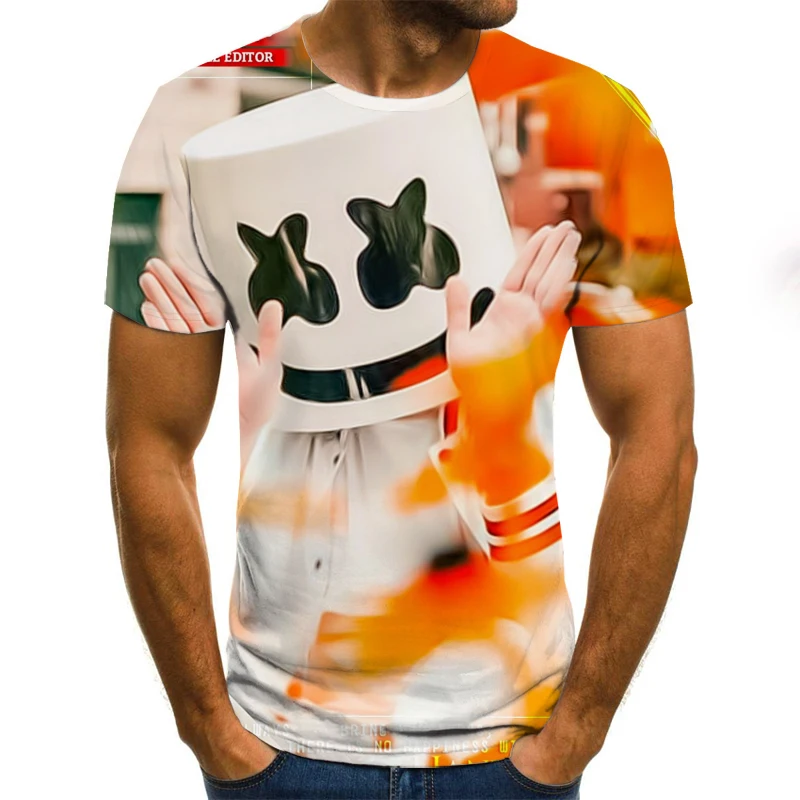 

2021 new explosions comfortable 3D printing summer fashion trend handsome men's T-shirt leisure sports short sleeve T-shirt