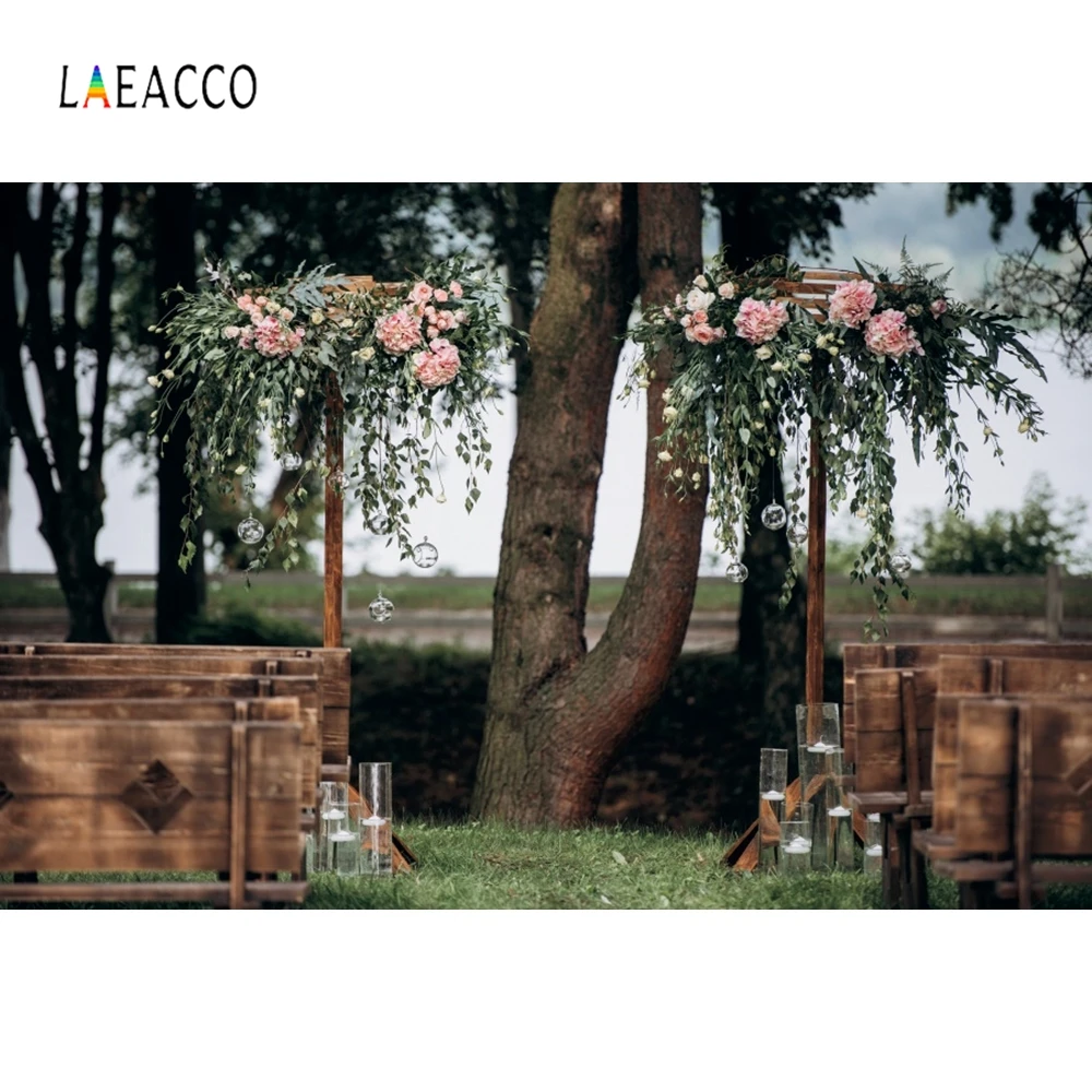 Фон для фотографии Ляэкко "Свадебный фотофон лесные деревья луг занавес цветы свет детский день рождения фотографический задник".