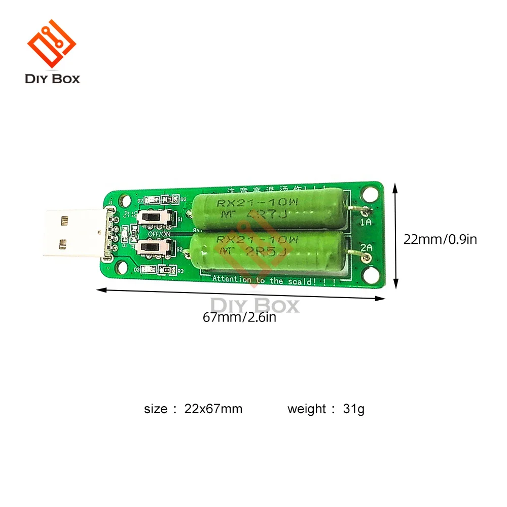 Резистор USB dc электронная нагрузка с регулируемым переключателем 3 5 в 1 а ток/2 а/3
