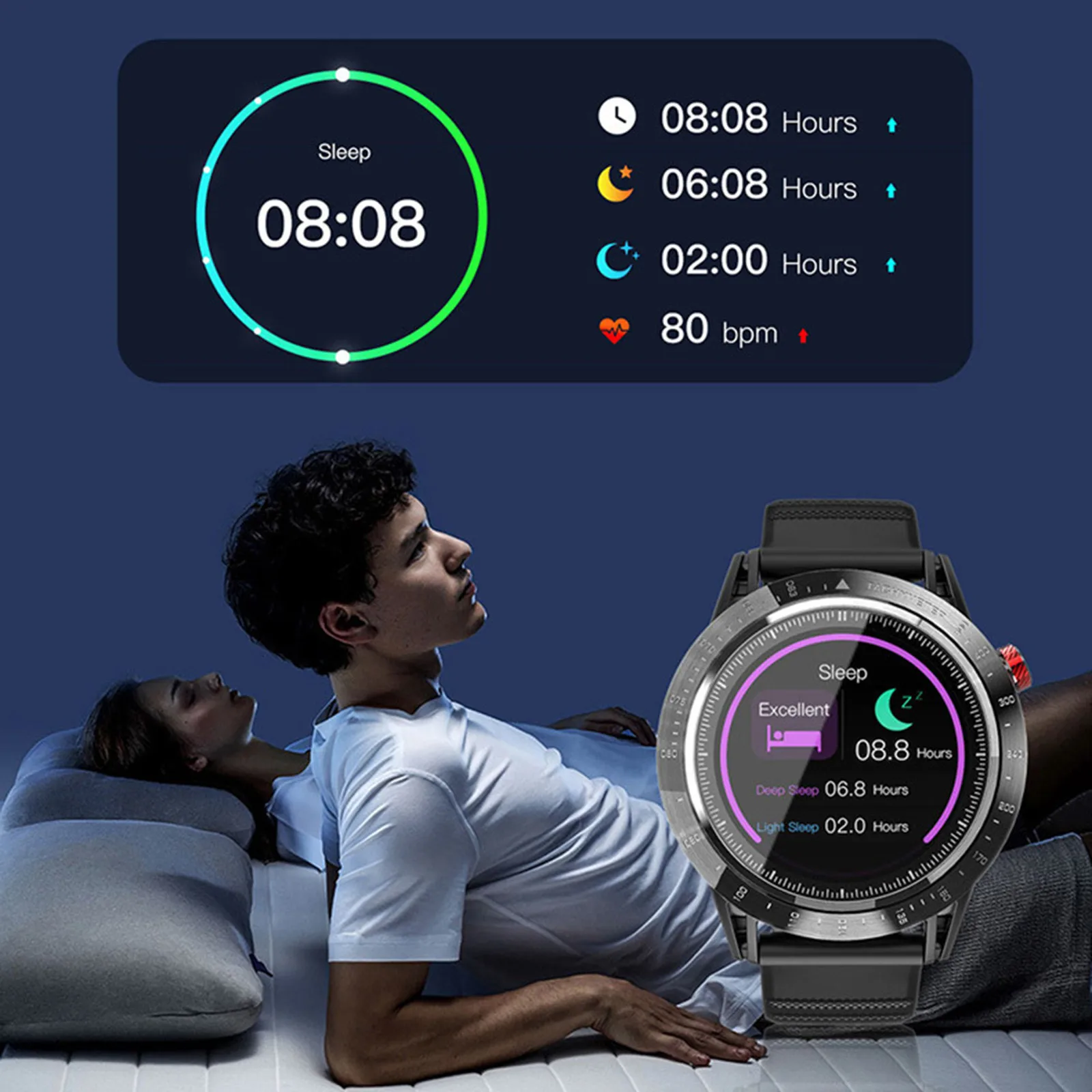 HIPERDEAL(HIPERDEAL) Смарт часы 1 3 дюйма с GPS водонепроницаемым режимом мульти упражнений