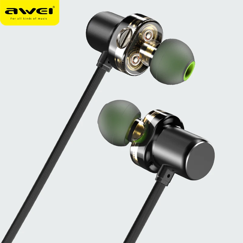 

Awei X680BL wired Bluetooth 5.0 Earphones TWS Wireless Headphone 9D Stereo Sports Waterproof Earbuds Headsets
