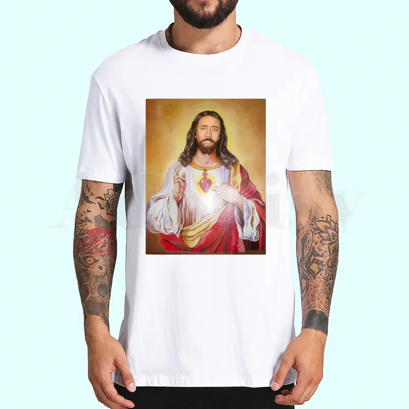 

Nicolas Cage Tshirts Men Fashion Summer T-shirts Tshirt Hip Hop Girl Printed Top Tees Streetwear Harajuku Funny