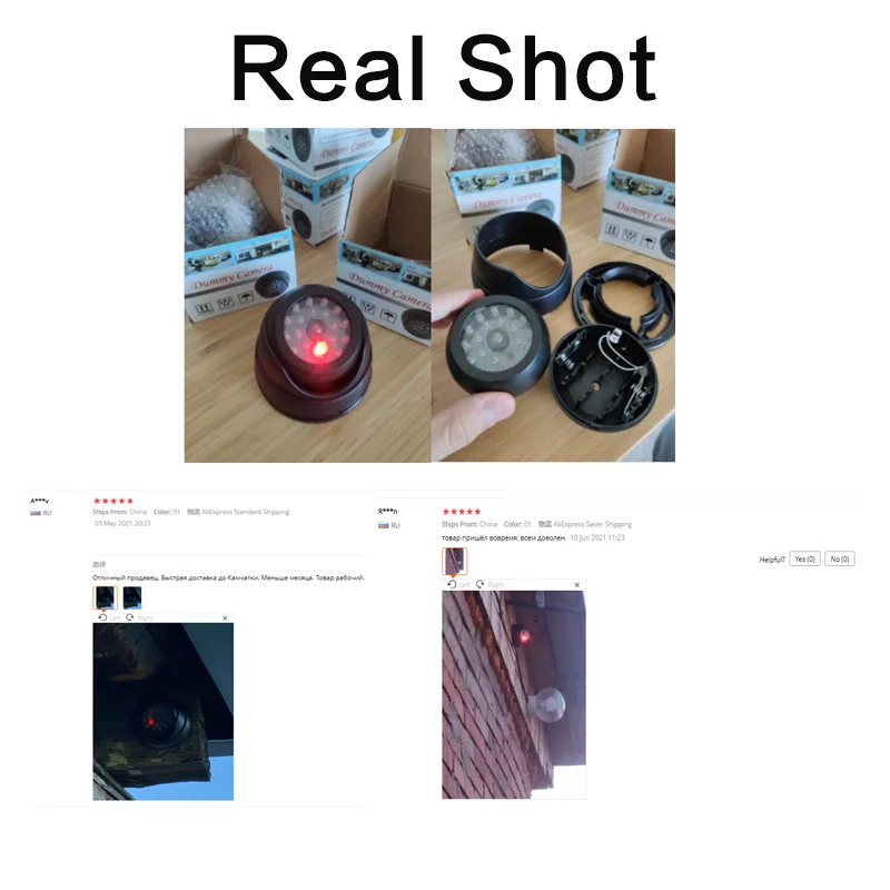 Муляж камеры видеонаблюдения водонепроницаемый с мигающим красным светодиодом 1