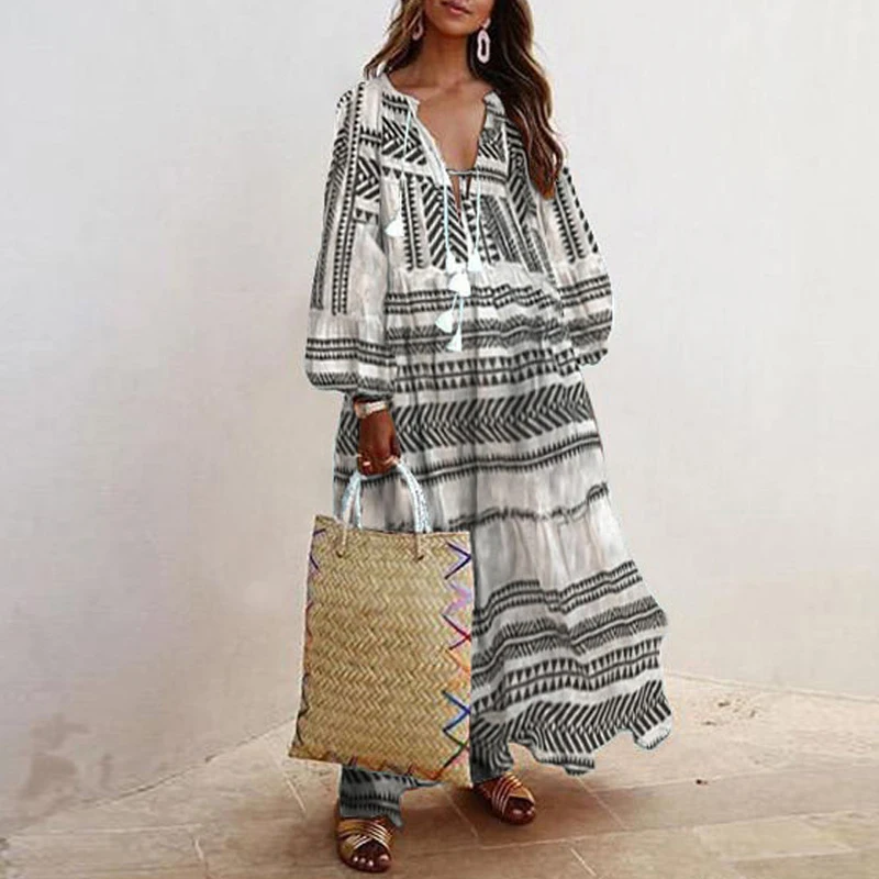 Женский винтажный вечерние рафан с V-образным вырезом и длинным рукавом - купить