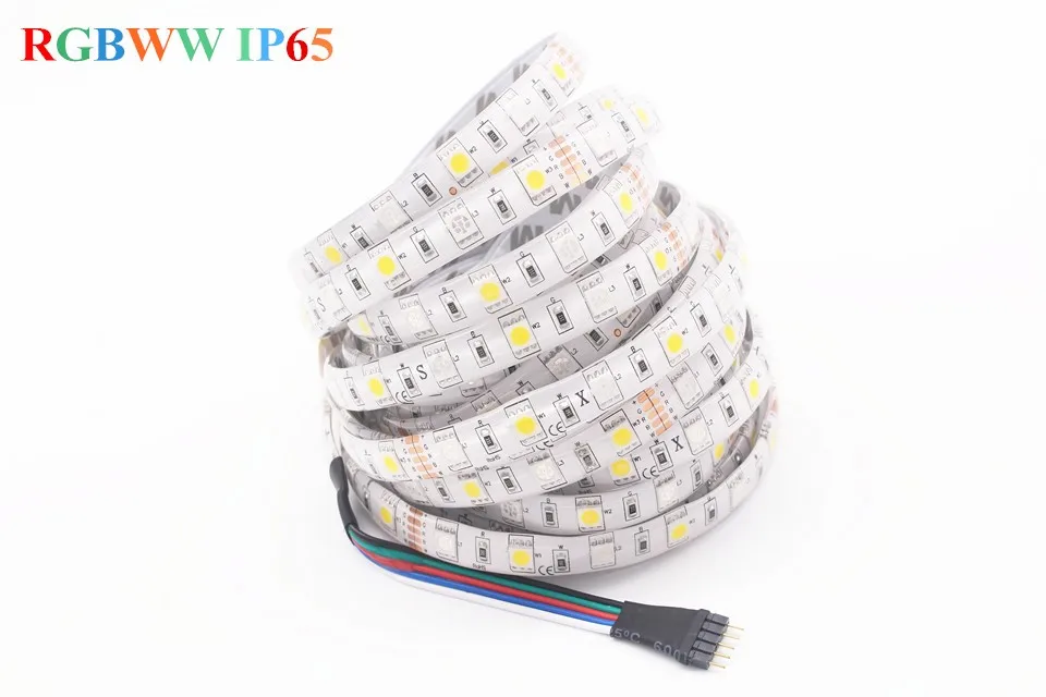 Светодиодные ленты светильник 5050 RGBW/RGBWW DC12V 60 Светодиодный/m IP20 IP65 RGB теплый белый гибкий светодиодный светильник 5 м/лот лучше, чем Smd3528 5630 5730