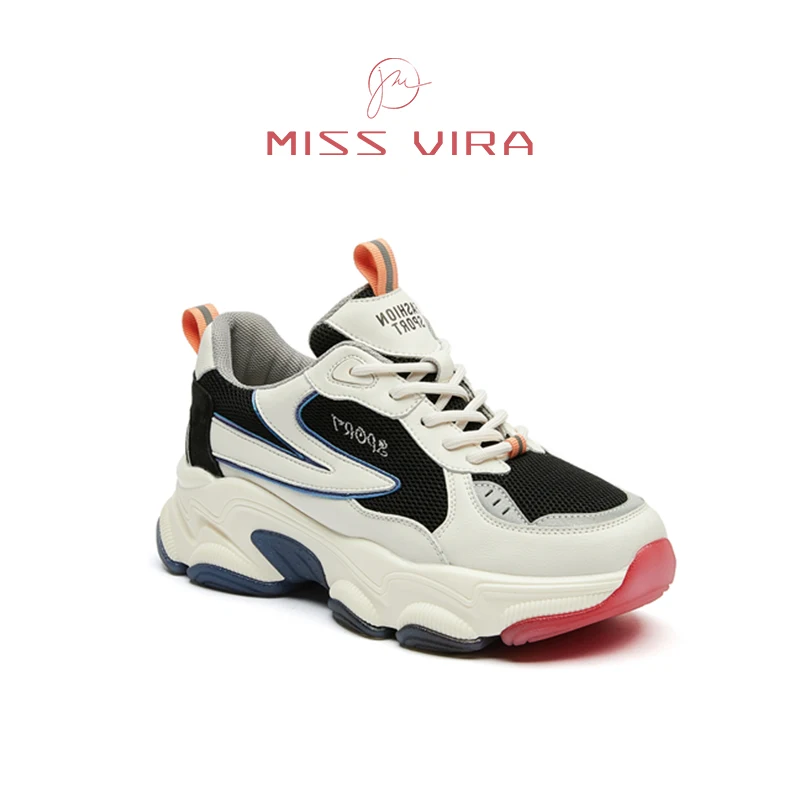 Женские кроссовки на шнуровке MISS VIRA повседневные дышащие из воловьей кожи с