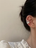 metal flame shape ear bones earrings european american fashion personality no ear pierced earrings ms girl jewelry accessories