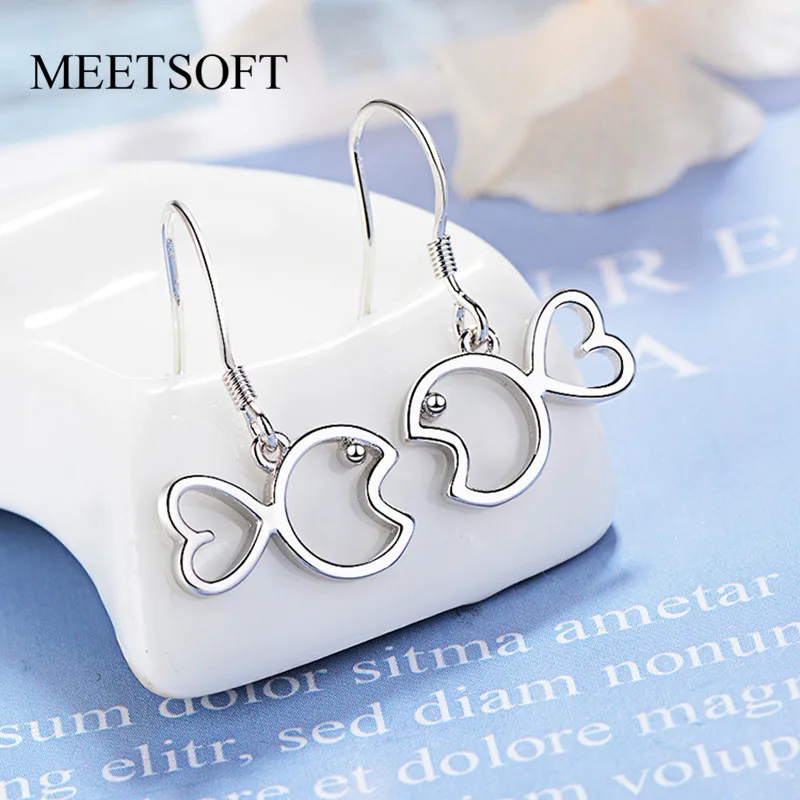 MEETSOFT серьги-подвески из стерлингового серебра 925 пробы для предотвращения