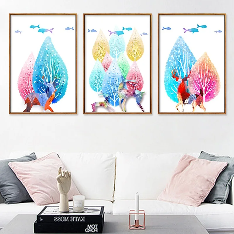 

Landscape Abstract Unframed Canvas Printings Psychedelic Minimalist Wall Paintings Wall Decorations Bed Room CN(Origin)