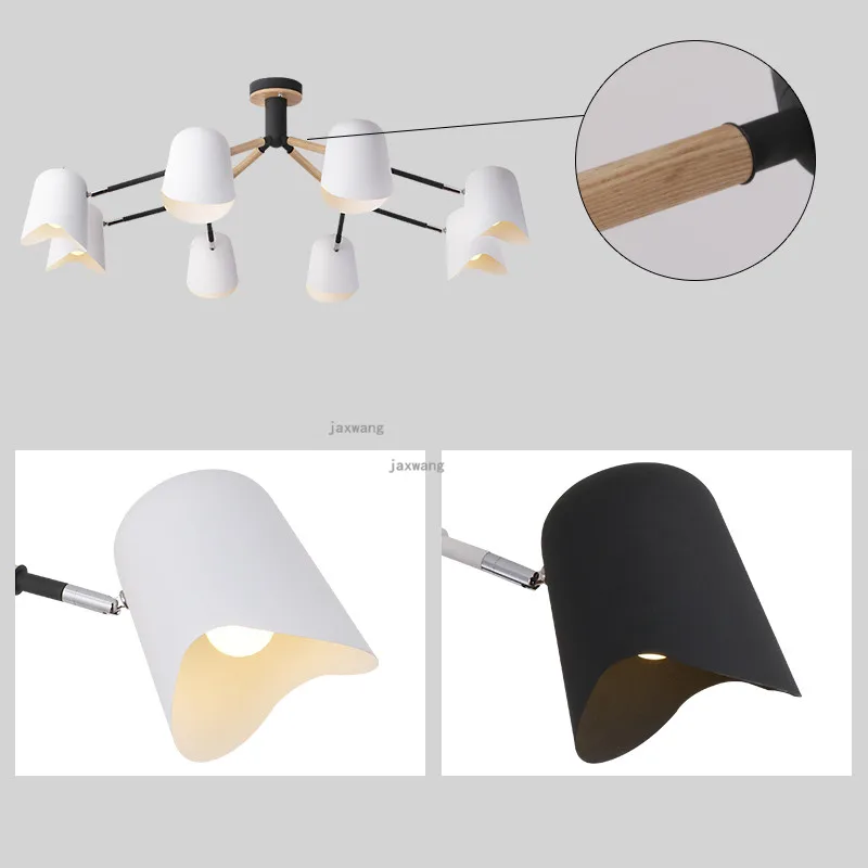 Modern LED Chandelier Lustre Solid Wood Light Fixtures Dining Room Creative Luminaire Living Decoration Lighting | Освещение