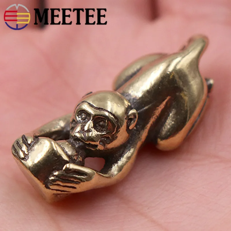 Meetee 1 шт./2 шт. Чистая медь обезьяна кулон крючок латунный брелок пряжки DIY Ручное