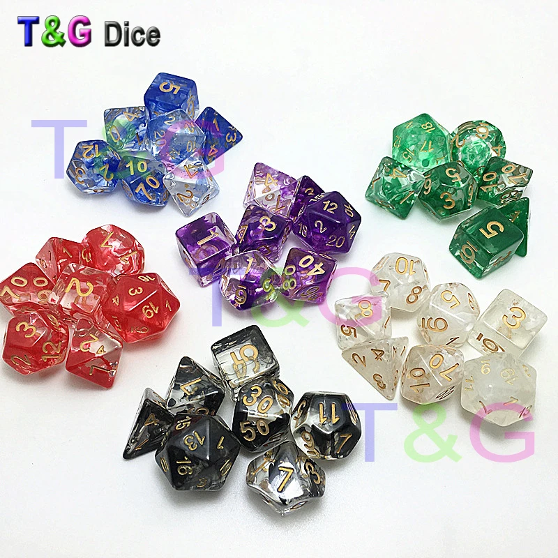 Фирменная Новинка кости полиэдральный Туманность Набор из 7 D& d игровой плюс сумка d4 d6 d8 d10 d12 d20 игральная кость комплект игрушка в подарок