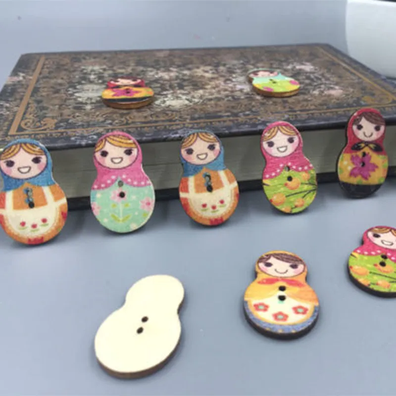 100 шт. деревянные швейные пуговицы для скрапбукинга | Дом и сад