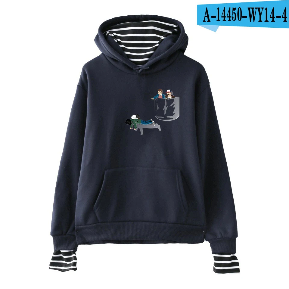 Navy Blue Странные Вещи Hoodeis для мужчин и женщин модная толстовка с капюшоном высококачественные накладные двухкомпонентные дизайнерские толстовки с капюшоном для мальчиков и девочек осенние толстовки - Цвет: Navy Blue