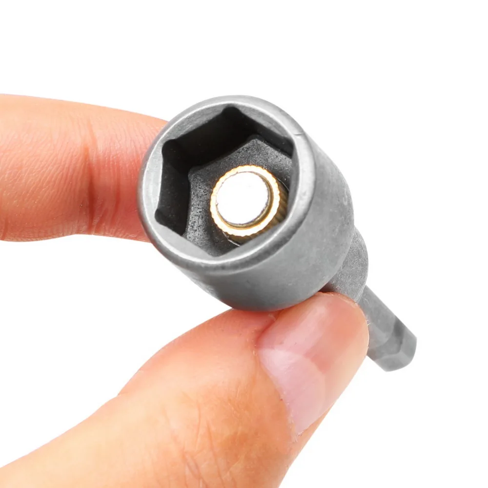 

5pcs 65mm Length 6-14mm Magnetic Wind Batch Electric Screwdriver Socket With 1/4inch Hexagon Shank Hand Tools