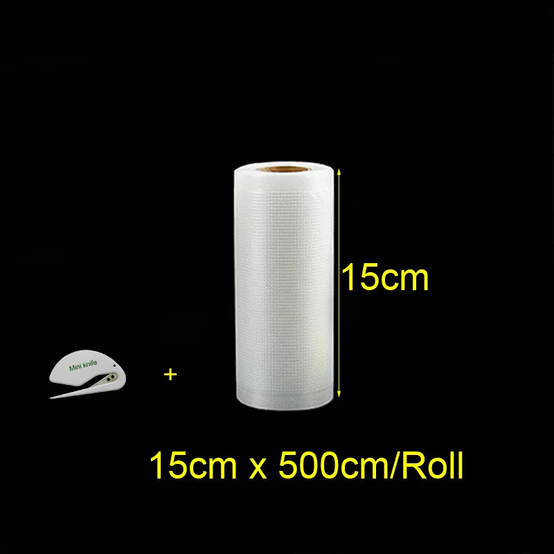 15cm x 500cm 1Roll Рулон вакуумных упаковочных пакетов для упаковка для хранения продуктов запечатывающая машина BPA-free 1 рулон/набор вакуумный мешок рулоны вакуумного упаковщика - Цвет: 15cm x 500cm 1Roll