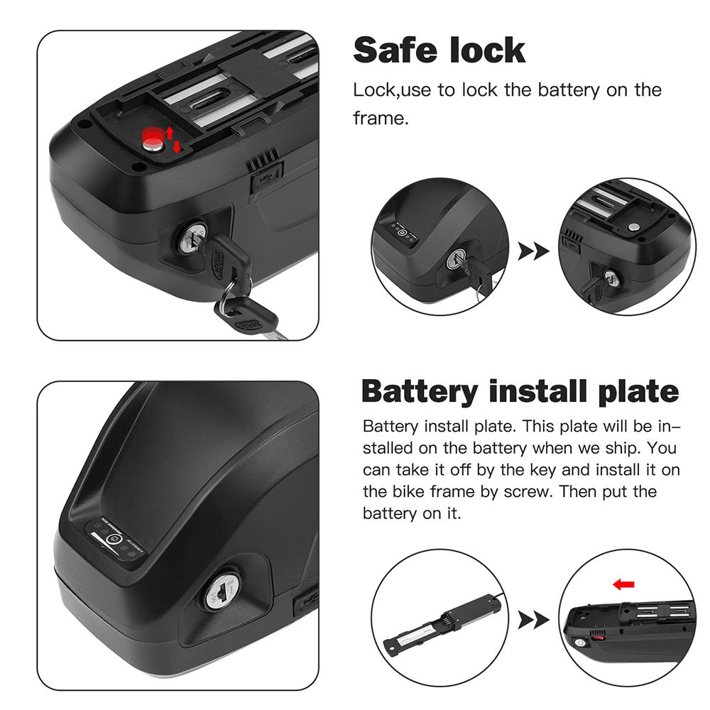 Литий-ионный аккумулятор для электровелосипеда 52 в 15 Ач 10 USB порт вольт 1500 Вт 20