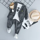 BibiCola2021 г. Новый комплект одежды для мальчиков, детская одежда с рисунком осенняя куртка с капюшоном для мальчиков + рубашка + штаны, детский спортивный костюм, комплект