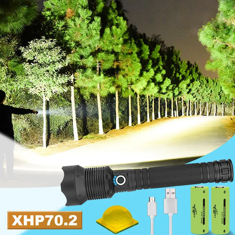 8000 Люмен XHP70.2 самый мощный светодиодный светильник-вспышка с usb зумом тактический
