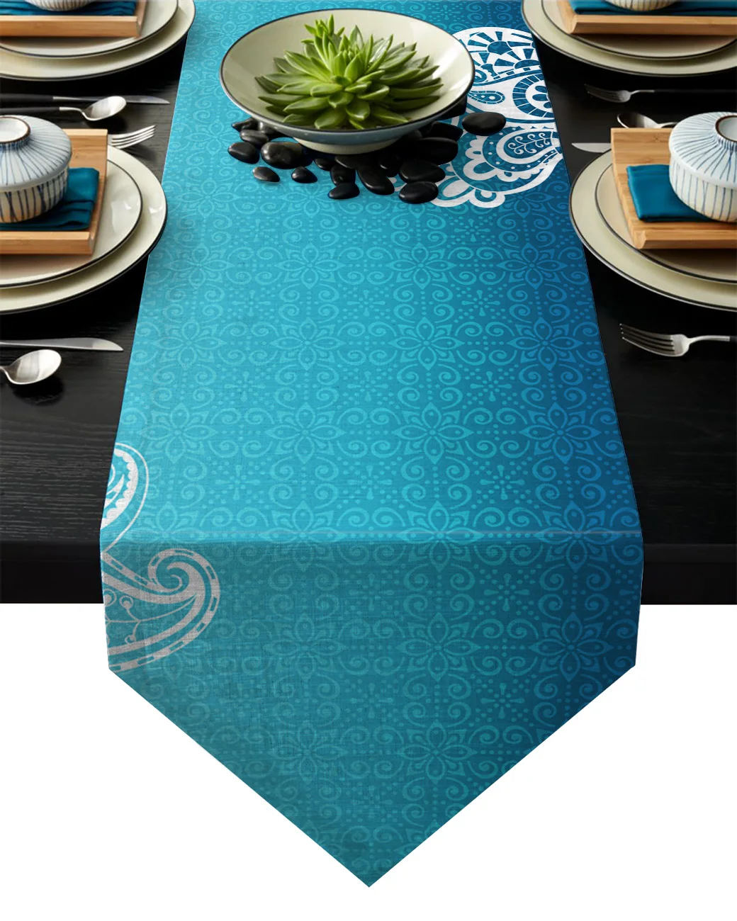 Индийский традиционный узор напечатанный Настольный дорожка рождественские