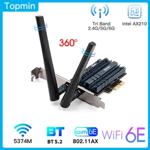 Двухдиапазонная беспроводная сетевая карта fenvi, 3000 Мбитс, Wi-Fi 6e, Intel AX210, Wi-Fi адаптер AX210NGW, 802, 11acax, Bluetooth 5,2, для настольных ПК