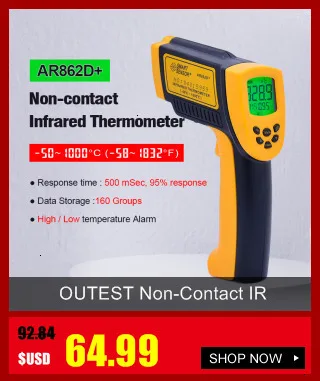 OUTEST Бесконтактный цифровой лазерный инфракрасный термометр-50~ 360C(-58~ 680F) Температурный пирометр ИК лазерный точечный пистолет GS320