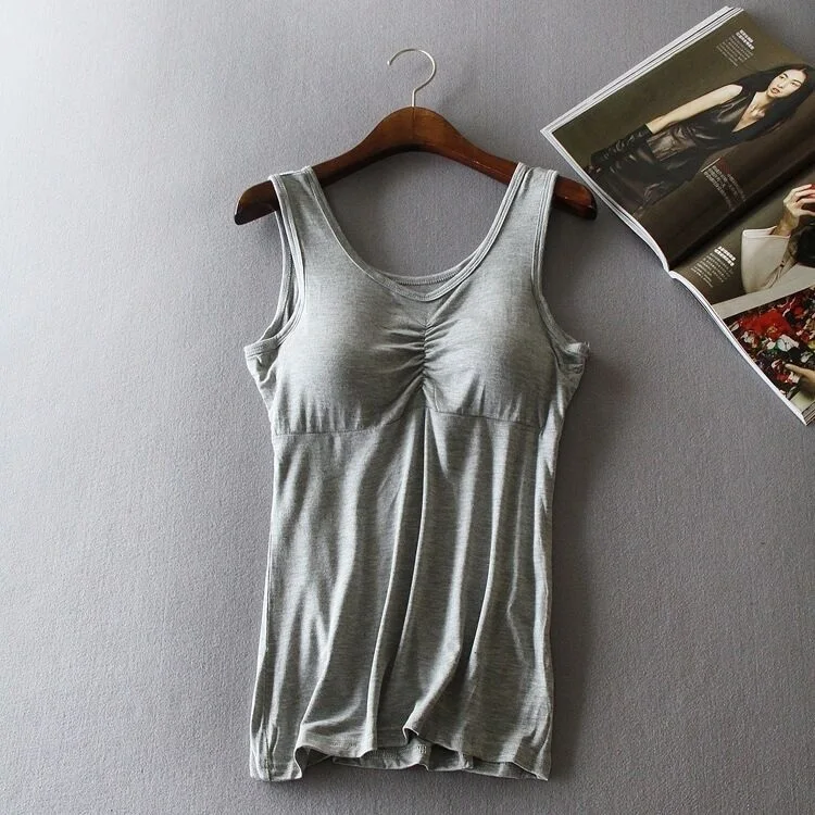 Женский бюстгальтер на бретельках однотонная майка тонких со встроенным