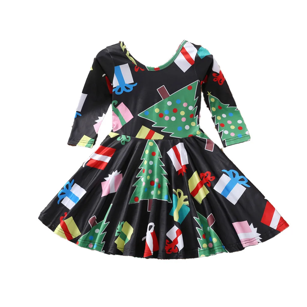 Платье для девочек vestidos; Детские платья для девочек; vestido infantil; рождественское платье на Хэллоуин; vestid; Повседневное платье с длинными рукавами и рисунком; Z4