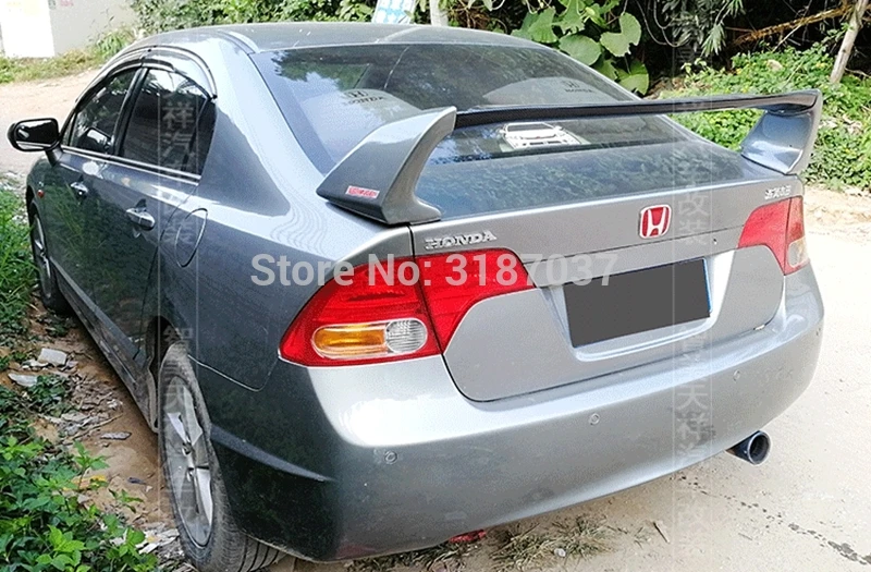 Спойлер для Honda Civic FD2 2006-2011 Неокрашенный задний спойлер на крыло крышу из