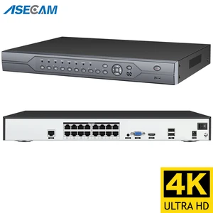 16ch 4k ultra hd 8mp poe nvr video recorder onvif h 265 48v ip camera face detection cctv system p2p network xmeye free global shipping
