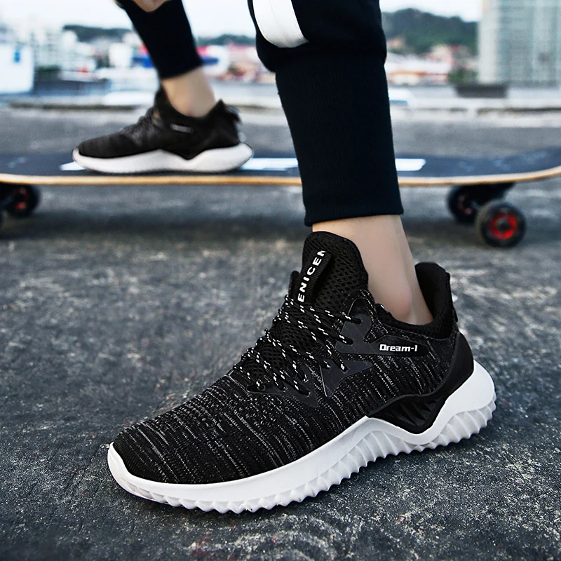 

2020 Hot Sale Four Seasons Running Shoes Men Lace-up Athletic Trainers Zapatillas Sports Shoes Men Outdoor Walking Sneakers