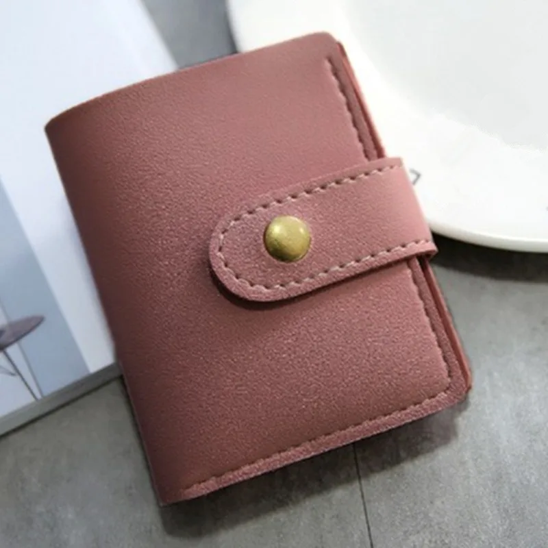 

Retro Two Fold Sewing Thread Small Portable Wallet Women's Ladies High Quality British Style Ladies Students Simple Trend