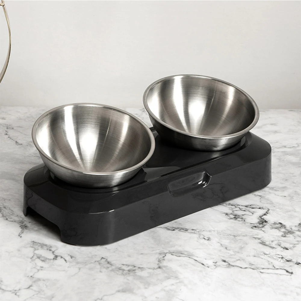 

Adjustable Stainless Steel Cat Bowl Tilting Cat Food Bowl Oblique Mouth Bowl Single Bowl Double Bowl Cat Supplies Pet Bowl