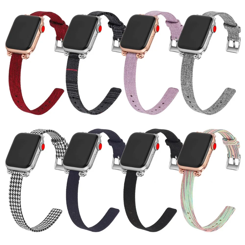 Модный браслет для Apple Watch женский ремешок 38 мм 40 мм 42 мм 44 мм тонкий ремешок для Apple iWatch тканевый ремешок серии 2 3 4 ремешок
