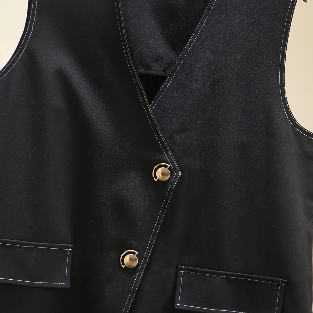 2020 весенние повседневные тонкие ассиметричные Жилеты женские модные пальто без