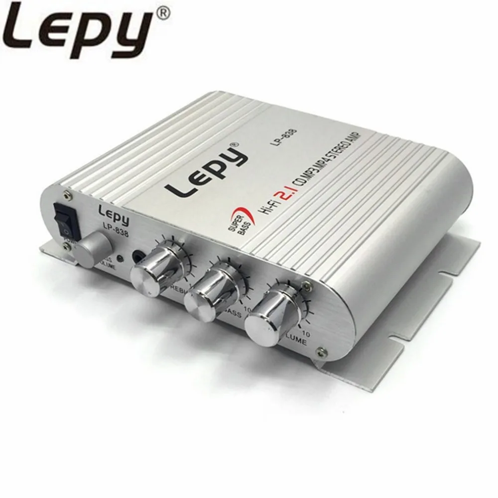 LP-838 портативный усилитель мощности Hi-Fi 2,1 MP3 радио аудио стерео бас усилитель динамиков плеер для дома автомобиля Мотоцикл черный белый