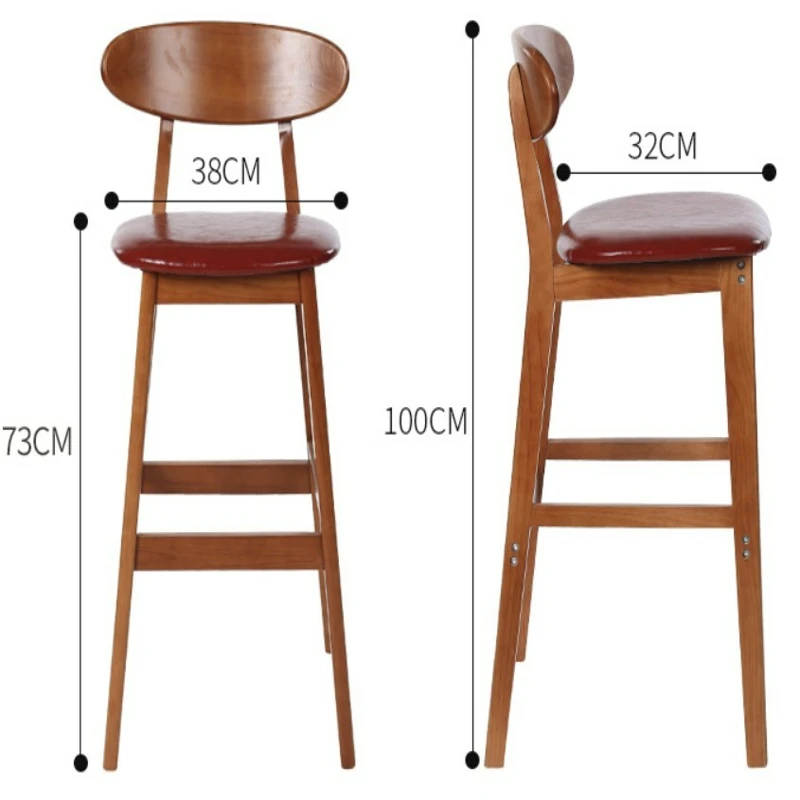 Барный стул полиуретановое кресло тканевое из цельной древесины современный