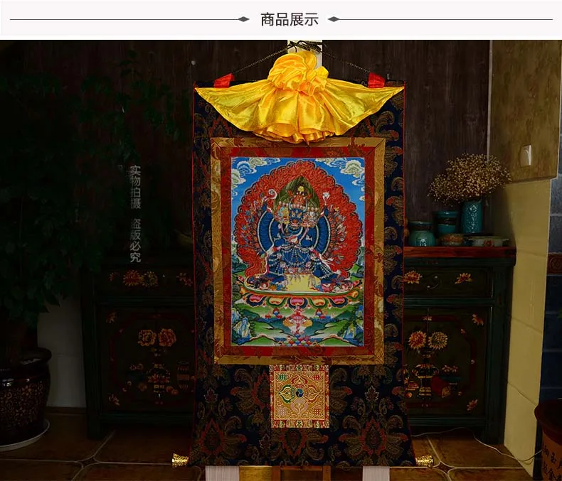 Beste Hoogwaardige Boeddhisme Thangka Thuis Tempel Muur Decor Art Yamantaka Boeddha Thang-Ga Schilderen Groothandel Boeddhistische Supply Grote