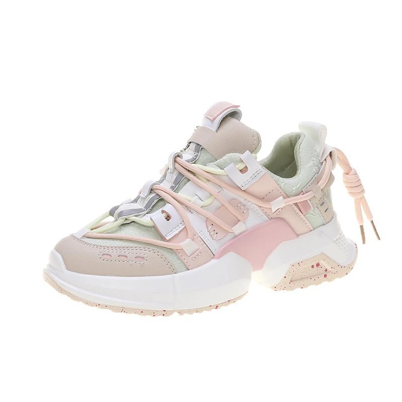 

2020 Autumn Women Fashion Sneakers Flower Designers Chunky Platform Woman Vulcanized Shoes Pink Casual Shoes Trainers Female 5cm