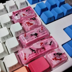 gaming keyboard scenery koi backspace key caps resin keycaps for mechanical keyboard gaming gift pbt keycap free global shipping