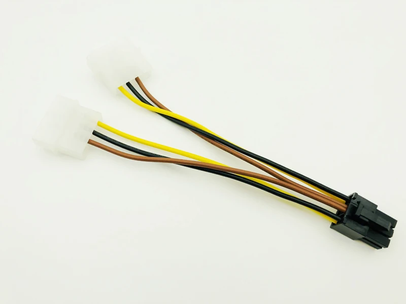 5PCS SATA Power Cable PCI-E 6Pin Female to Molex 4pin x2 Splitter PCI Express Extension Cables 15CM for BTC Miner Mining | Компьютеры и