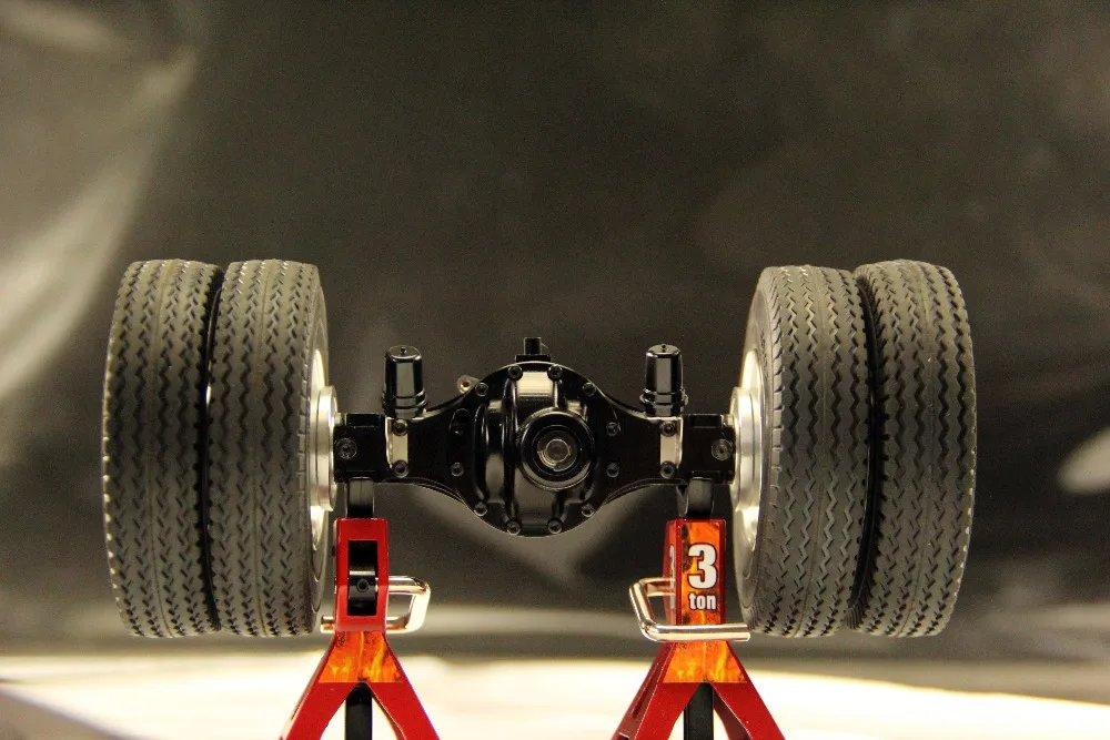 1 шт. 1/14 Tamiya трактор Передняя Задняя осевая Опора Алюминий 4x2 6x 4 8 x4 неработающий мост с дифференциальным замком для 1:14 RC автомобильная часть