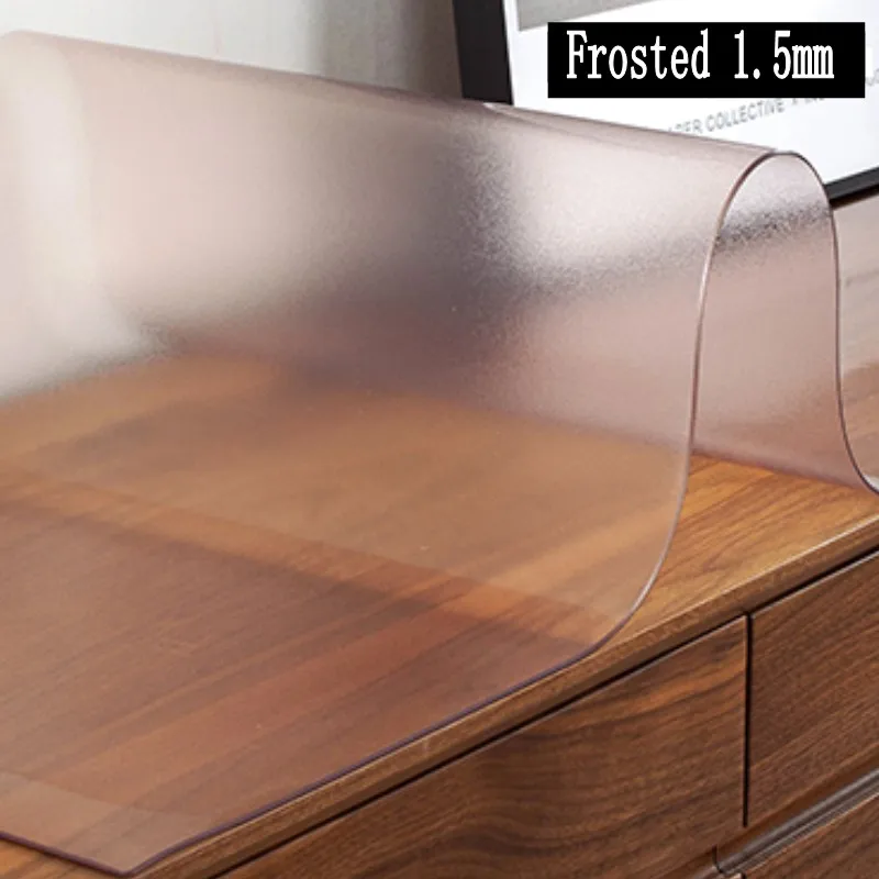 Толстая 1 5 мм прозрачная пвх скатерть Водостойкая крышка для стола маслостойкая