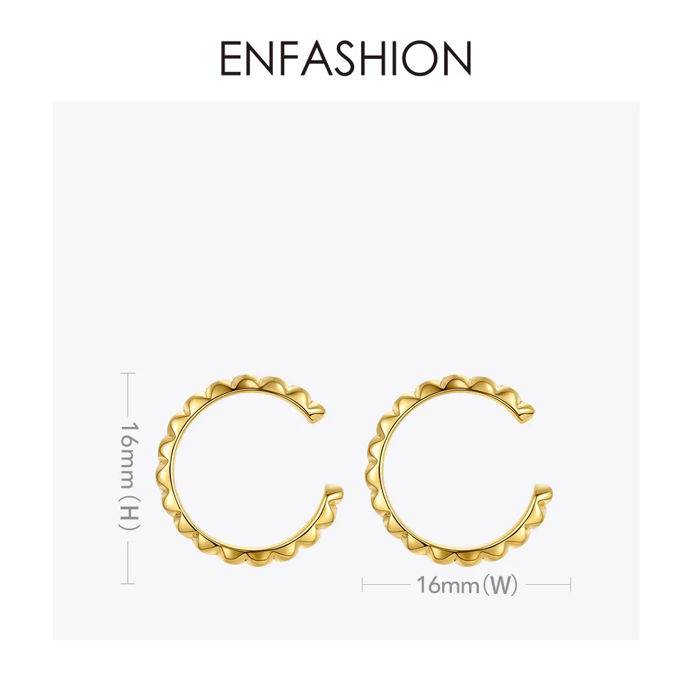 ENFASHION панк пирамида хрустальные серьги манжеты клипсы для женщин поддельные в