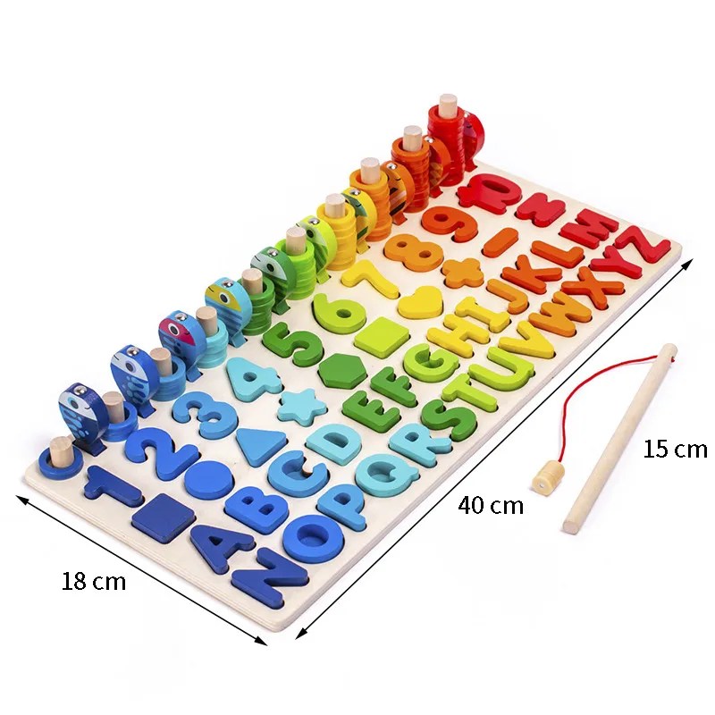 

Matching Fishing Montessori Magnetic Blocks Preschool Busy For Educational Shape Math Digital Wooden Board Toys Children Toys 3D